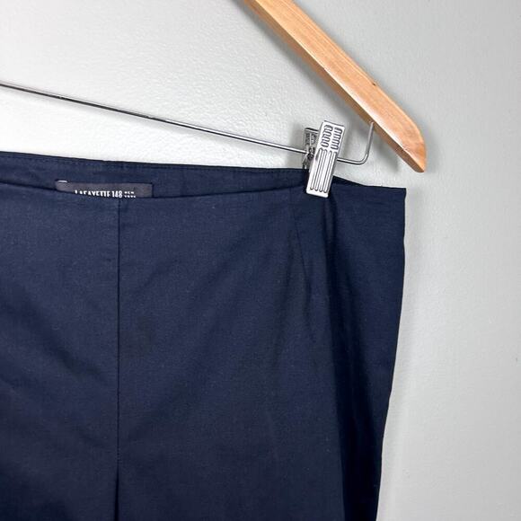 Lafayette 148 Pants Blue-Black Straight Leg Work Office Trousers size 10 Medium - Picture 5 of 6